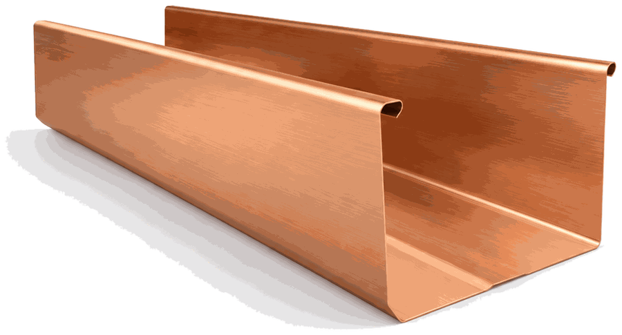 Copper 7" D Commercial seamless gutter profile