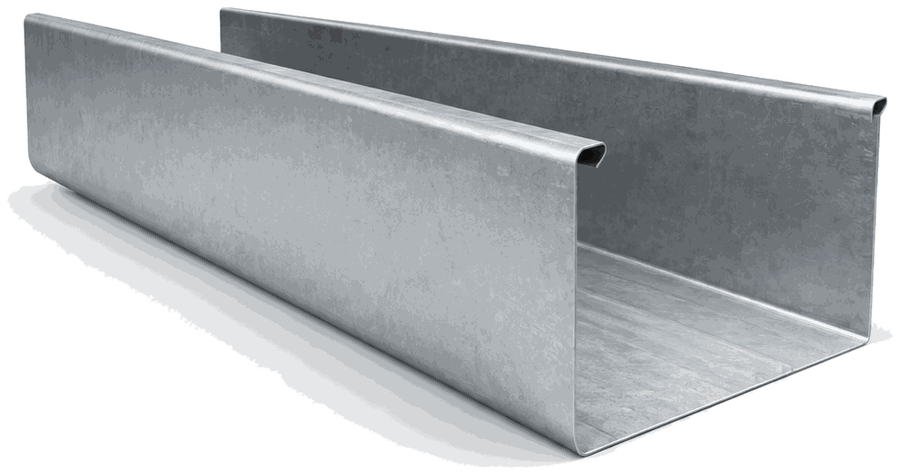 Steel 7" D Commercial seamless gutter profile