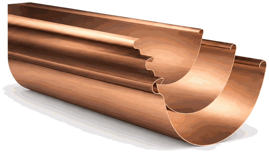 Copper Half-Round seamless gutter profile
