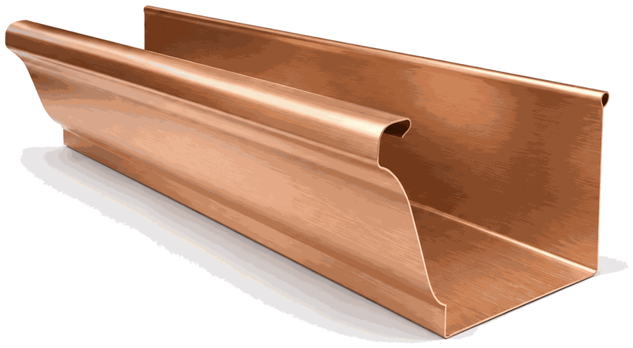Copper K-Style seamless gutter profile